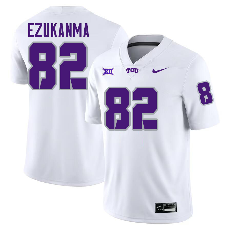#82 Dozie Ezukanma TCU Jersey,Texas Christian University Horned Frogs Football Jersey-White